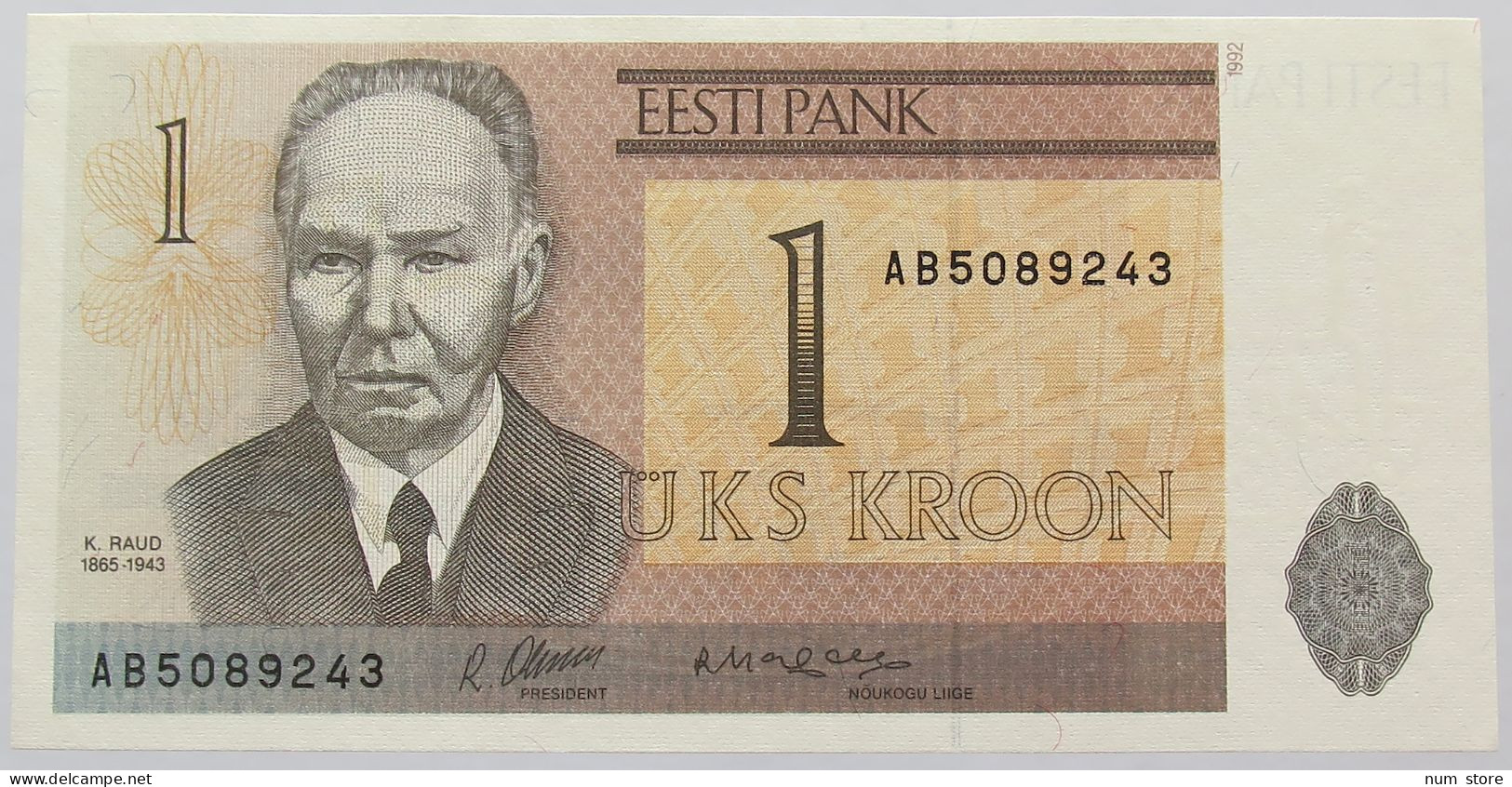 ESTONIA 1 KROON 1992 TOP #alb016 0385 - Estland