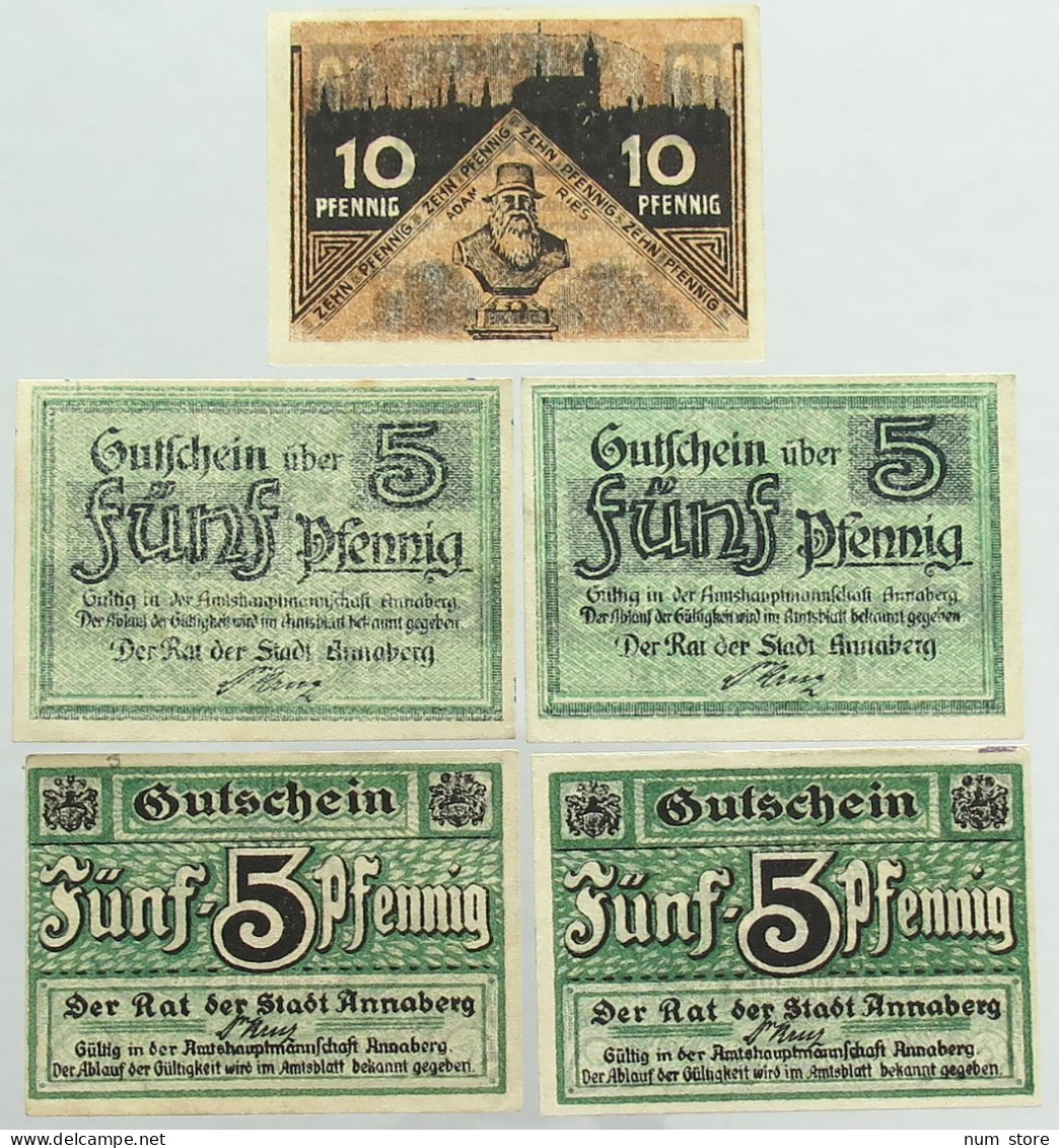 COLLECTION BANKNOTES NOTGELD GERMANY ANNABERG #alb067 0497 - Colecciones Y Lotes