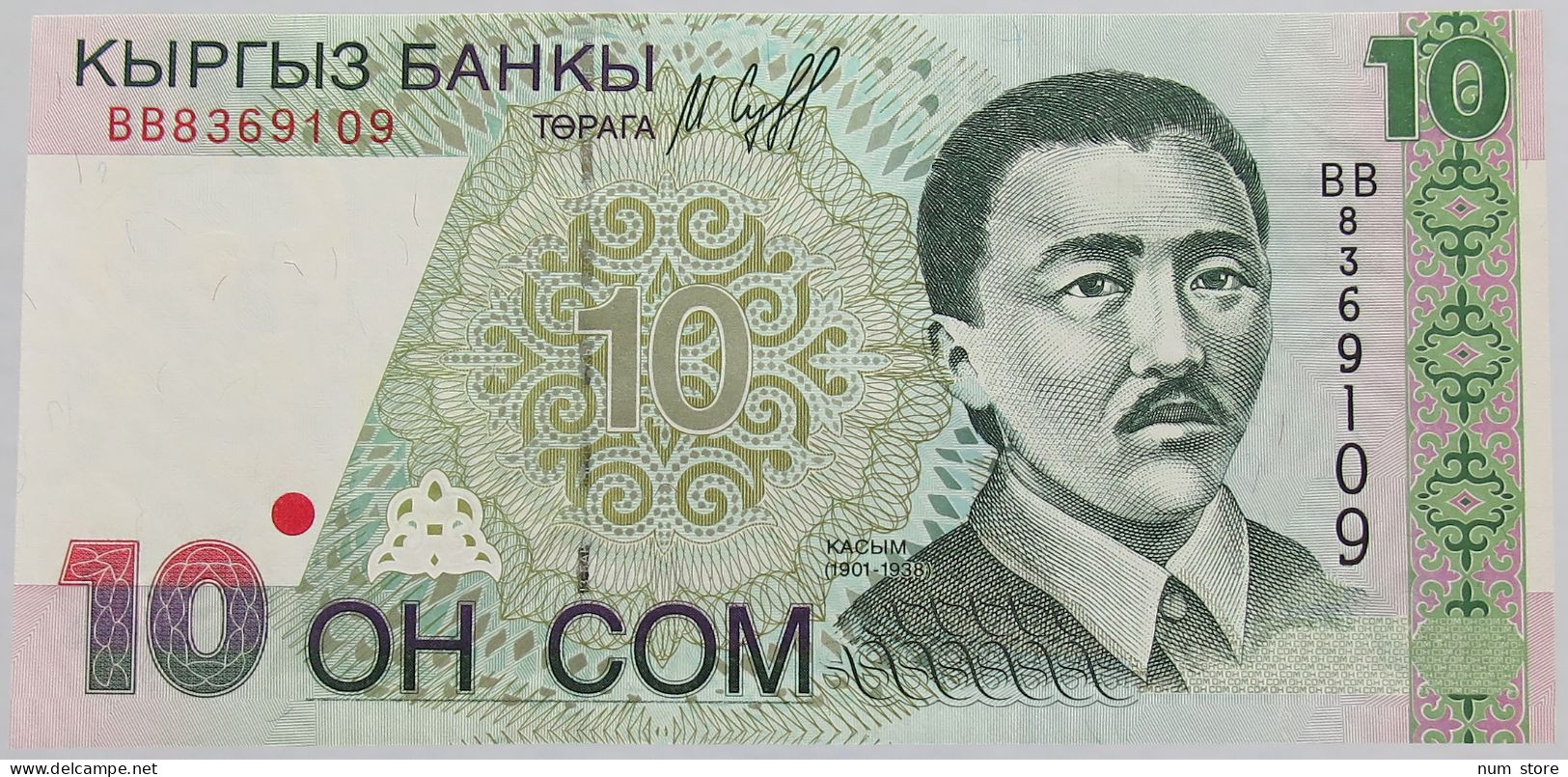 KYRGYZSTAN 10 SOM 1997 UNC #alb018 0031 - Kirguistán