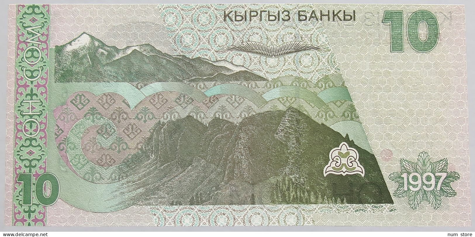 KYRGYZSTAN 10 SOM 1997 UNC #alb018 0031 - Kirguistán