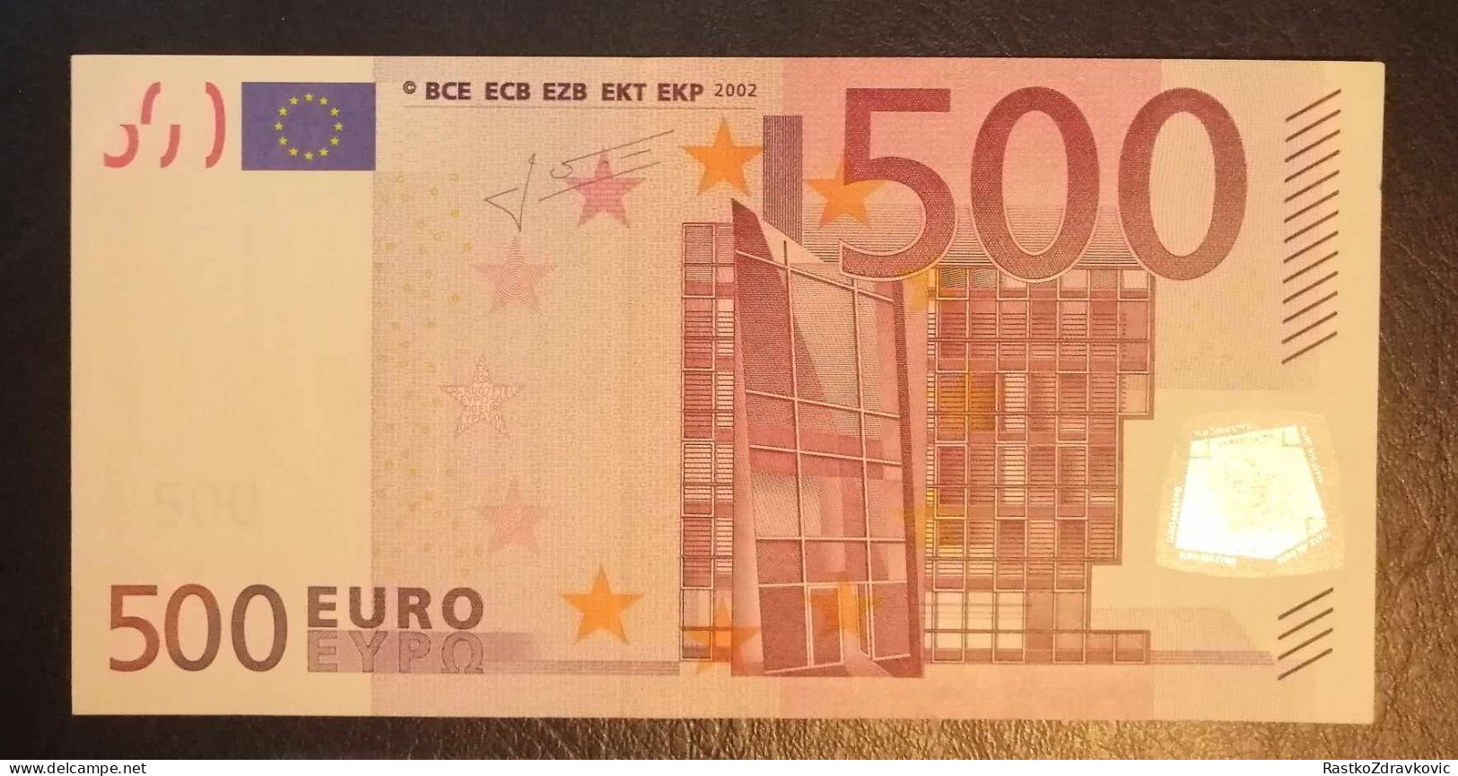 500 EUROS BANKNOTE+2002+PREFIX-X+SIGNATURE GUVERNER JEAN CLAUDE TRICHET+RARE+LOW NUMBER - 500 Euro