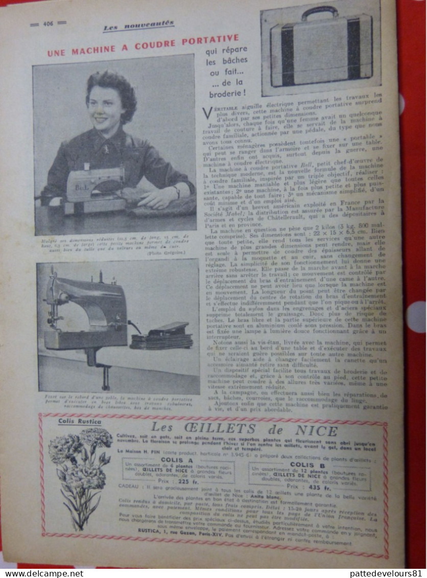 RUSTICA 1955 Gloxinia Construction Balançoire Oeillet De Nice Machine à Coudre Portable BELL  Pêche Tanche - Hunting & Fishing