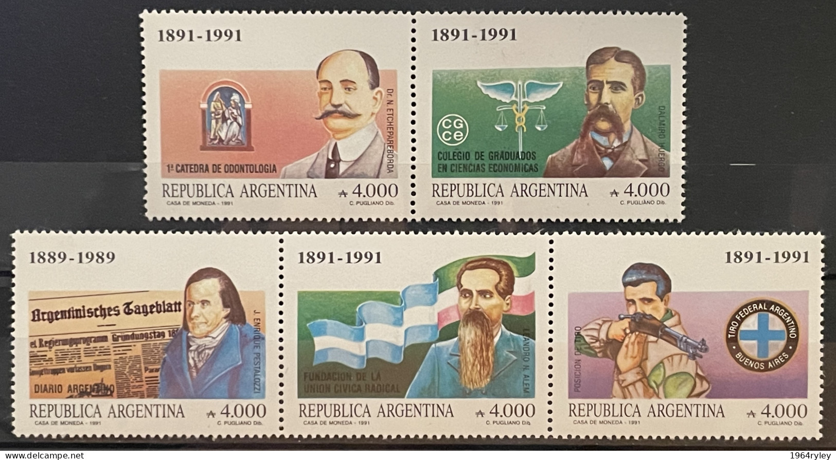 ARGENTINA - MNH** - 1991 - # 2100/2104 - Unused Stamps