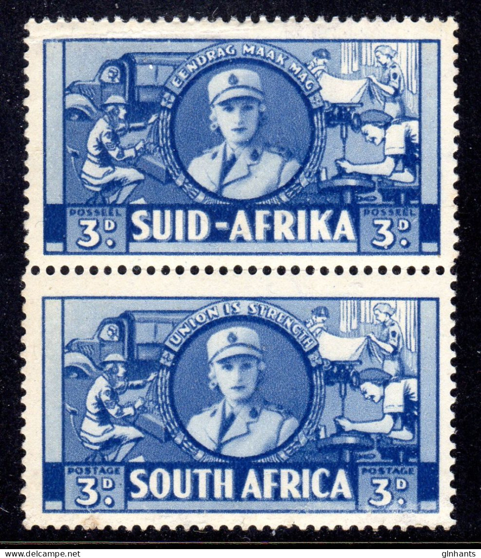 SOUTH AFRICA - 1941 3d AUXILIARY SERVICES VERTICAL PAIR MNH ** SG 91 (2 SCANS) - Neufs