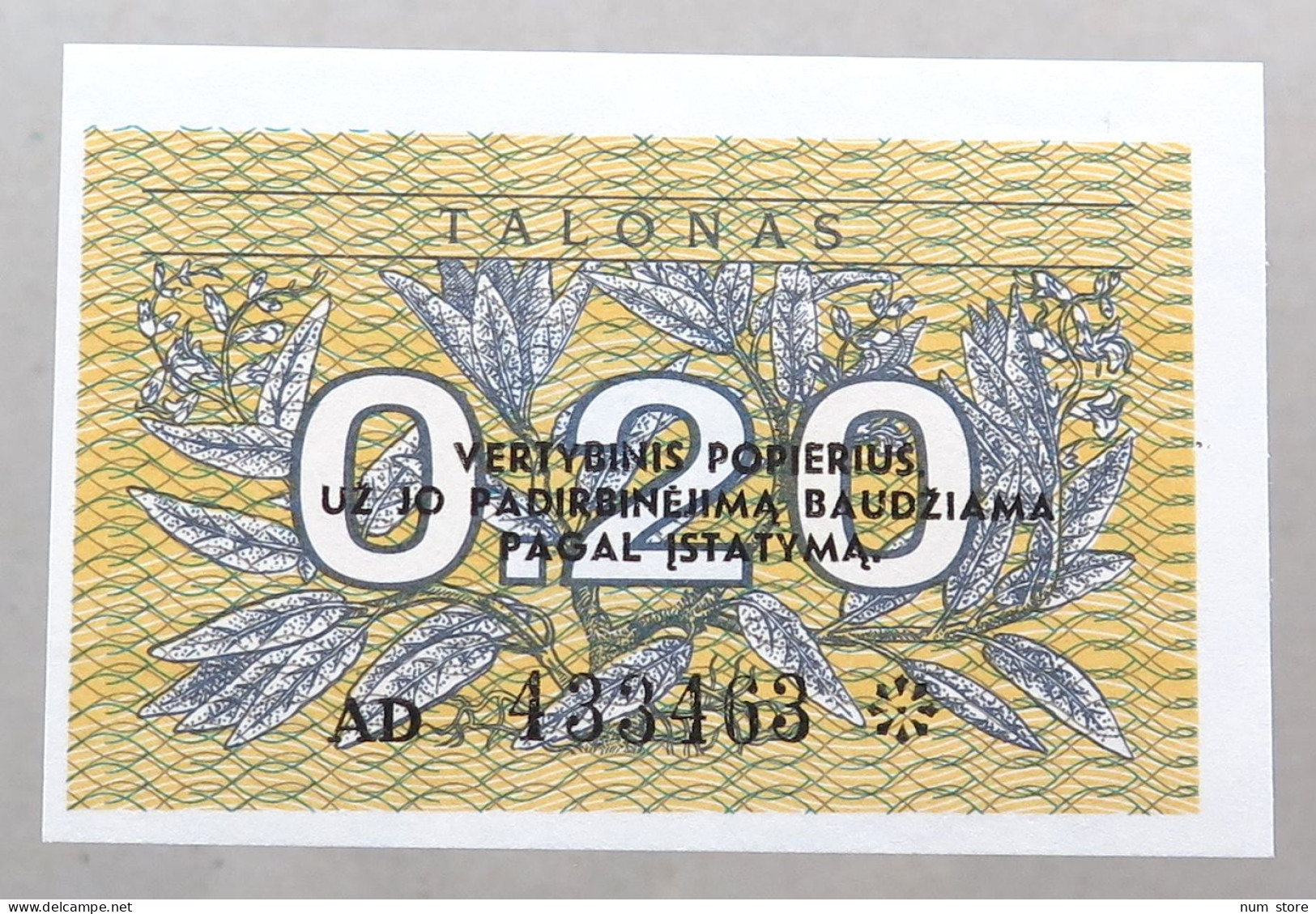 LITHUANIA 0.2 TALONAS 1991 TOP #alb050 0673 - Lituanie