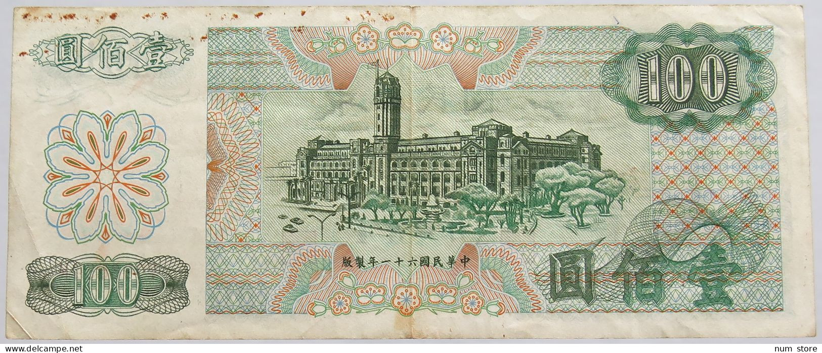 TAIWAN 100 YUAN 1972 #alb012 0199 - Taiwan