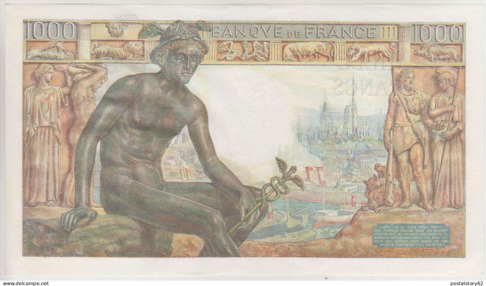 Banque De France - Banconota Da 1000 Francs - 05 - 11 - 1942 Dèesse Conservazione QFDS - 1 000 F 1942-1943 ''Déesse Déméter''