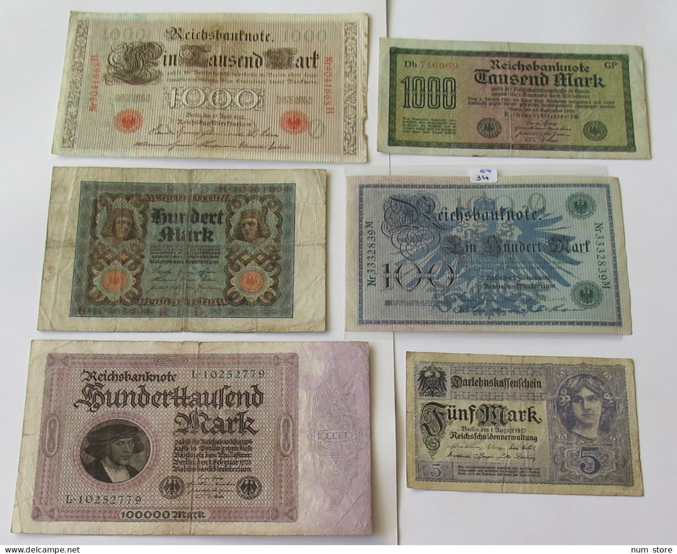 GERMANY COLLECTION BANKNOTES, LOT 15pc EMPIRE #xb 089 - Collections