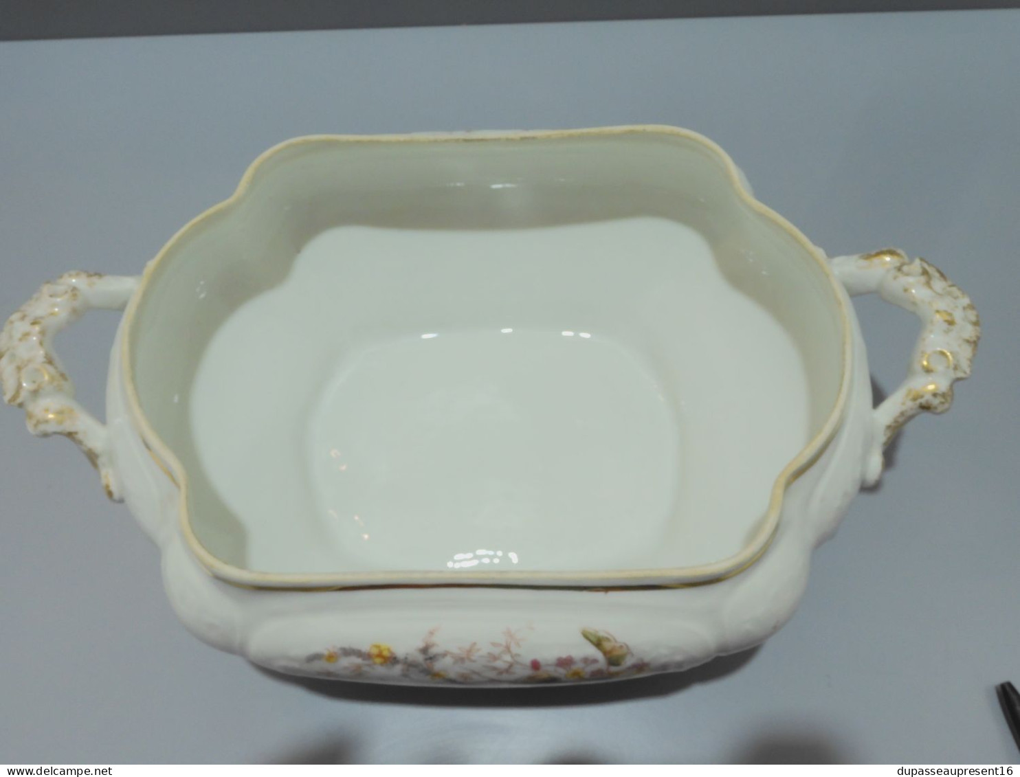 - JOLI ANCIEN BAS De SOUPIERE Ou JARDINIERE PORCELAINE De PARIS XIXe Déco     E - Andere & Zonder Classificatie