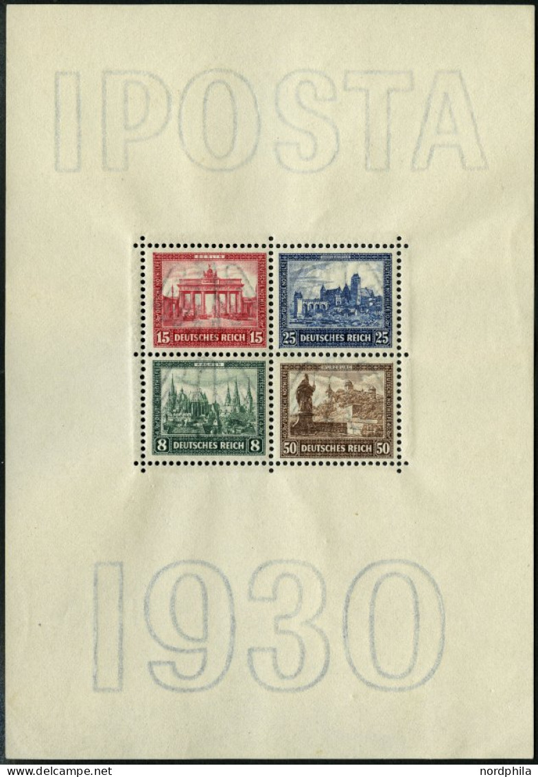 Dt. Reich Bl. 1 , 1930, Block IPOSTA, Kaum Sichtbare Eckbugspur Sonst Pracht, Mi. 1600.- - Blocs