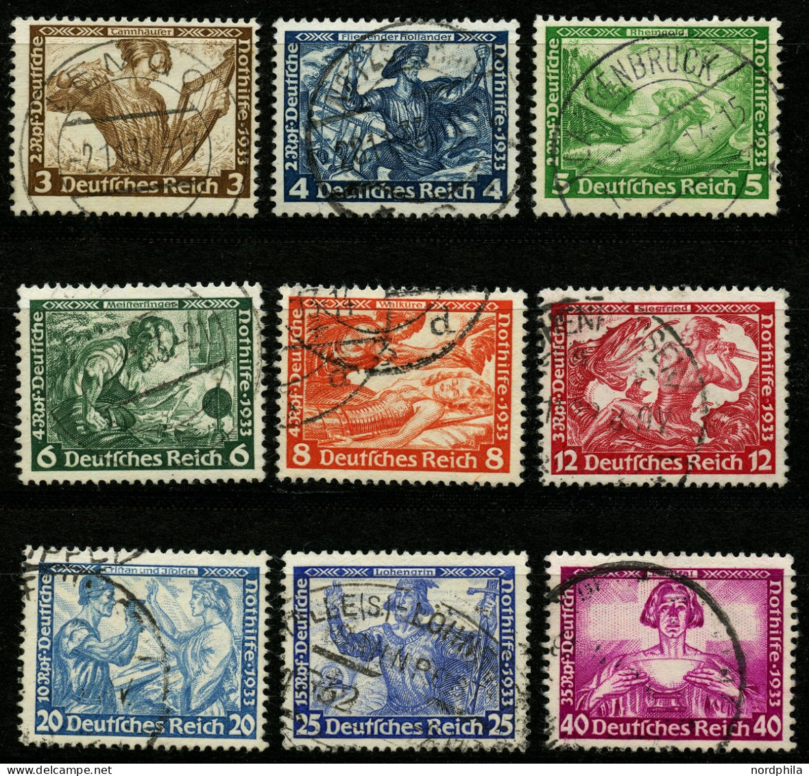 Dt. Reich 499-507 O, 1933, Wagner, Satz Feinst/Pracht Mi. 380.- - Oblitérés