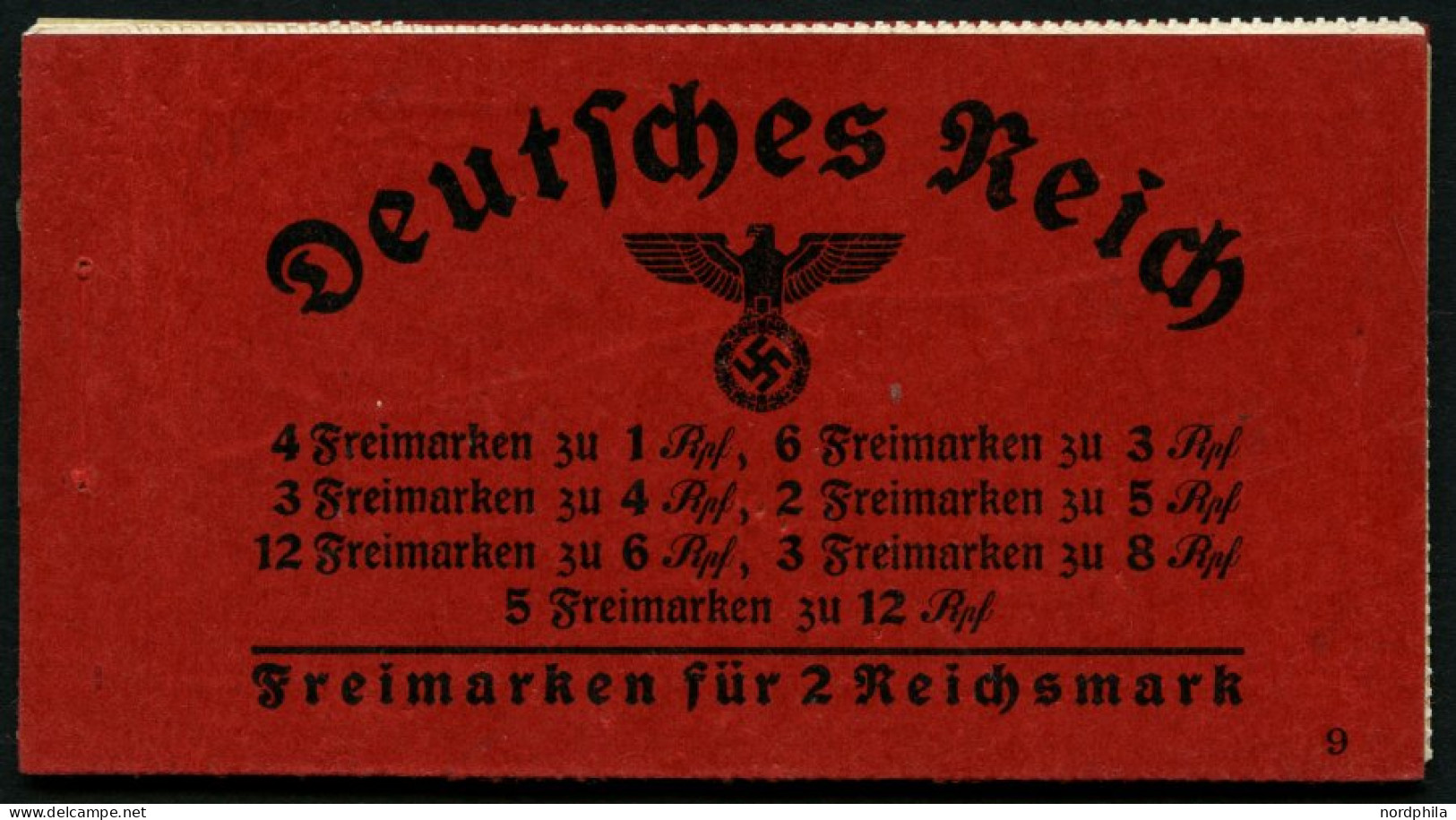 ZUSAMMENDRUCKE MH 38.1 , 1939, Markenheftchen Hindenburg, Ohne Klammer, Heftchenzähnung, Feinst, Mi. 250.- - Zusammendrucke
