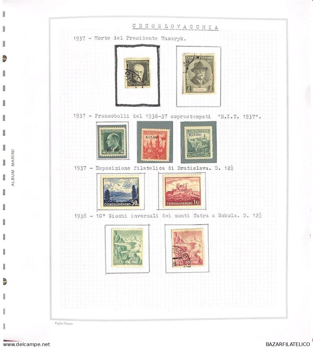 COLLEZIONE DELLA CECOSLOVACCHIA DAL 1918 AL 1985 SU 5 ALBUM USATI / G.I MNH**