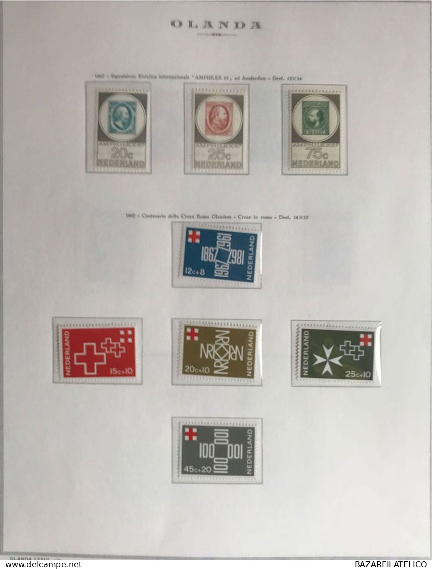 COLLEZIONE DELL'OLANDA DAL 1966 AL 1977 G.I MNH** + SERVIZI - Sammlungen