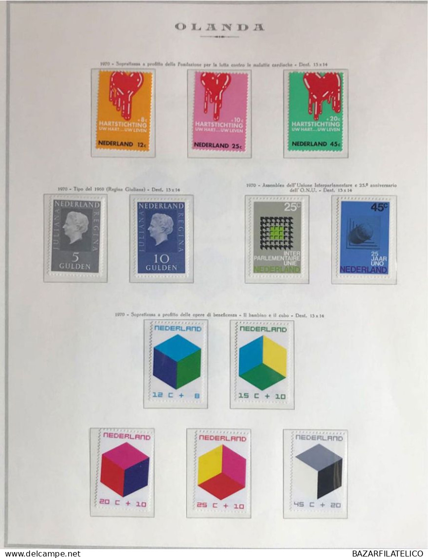 COLLEZIONE DELL'OLANDA DAL 1966 AL 1977 G.I MNH** + SERVIZI