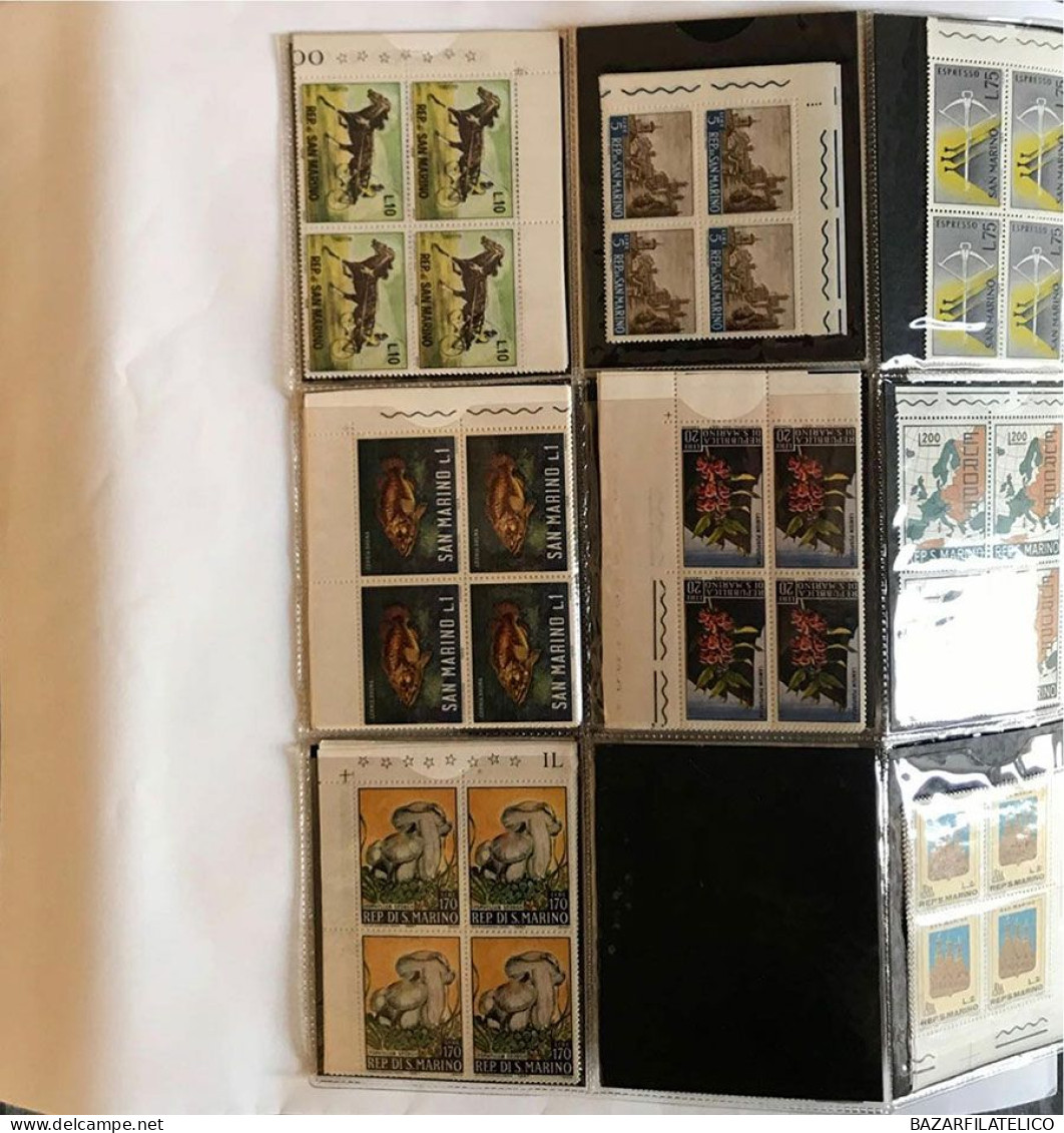 COLLEZIONE DI VATICANO E SAN MARINO IN QUARTINE ANNI 60 G.I MNH**