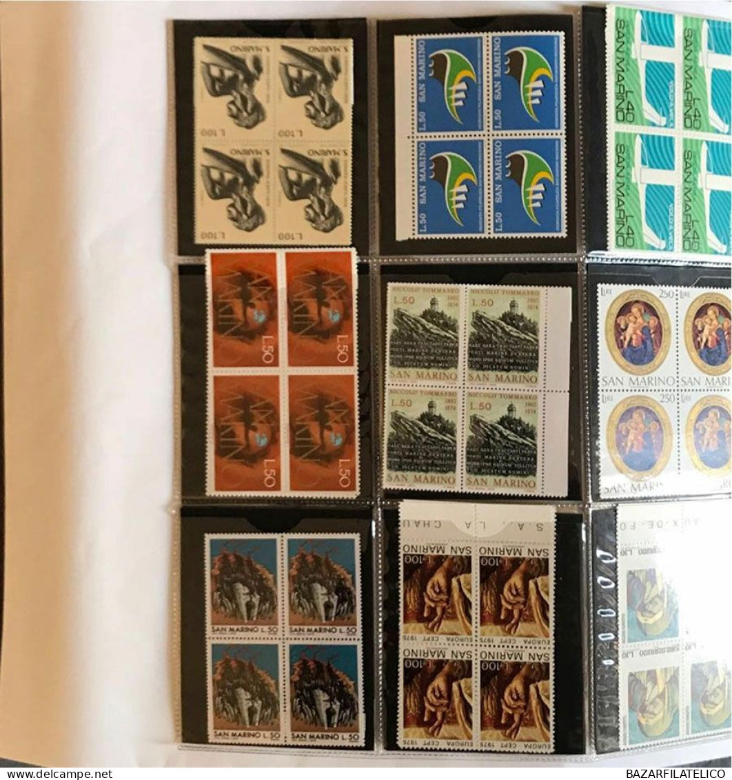 COLLEZIONE DI VATICANO E SAN MARINO IN QUARTINE ANNI 60 G.I MNH**