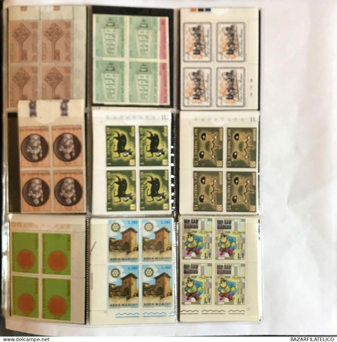 COLLEZIONE DI VATICANO E SAN MARINO IN QUARTINE ANNI 60 G.I MNH**