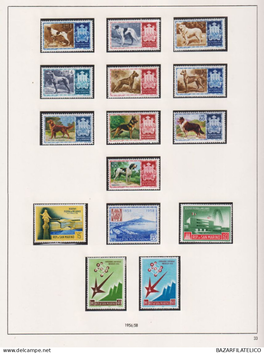 SAN MARINO COLLEZIONE AVANZATA DAL 1949 AL 1976 SU ALBUM G.I MNH**