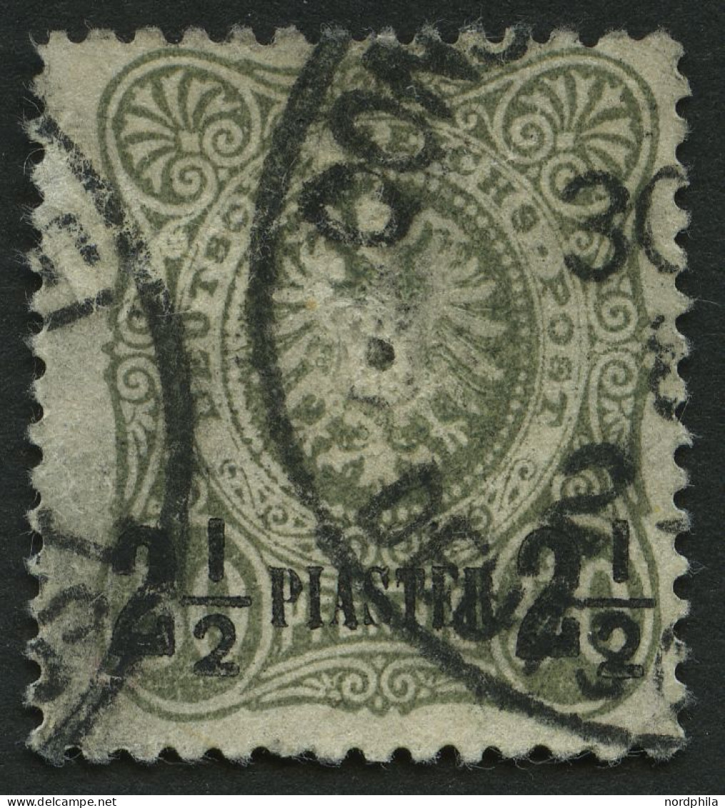 DP TÜRKEI 5a O, 1884, 21/2 PIA. Auf 50 Pf. Graugrün, Feinst, Gepr. Jäschke-L., Mi. 190.- - Turkey (offices)