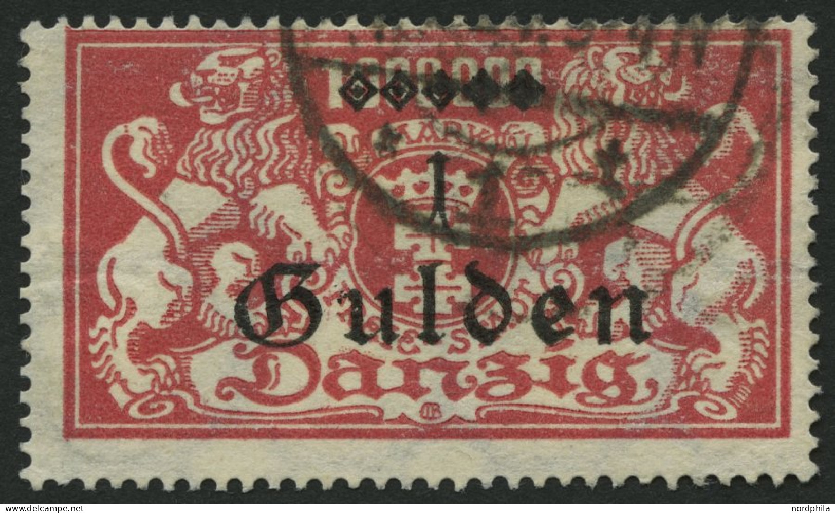 FREIE STADT DANZIG 189I O, 1923, 1 G. Auf 1 Mio. M. Lilarot Mit Abart Schrägstrich Durch K Von Mark, Pracht, Gepr. Dr. O - Autres & Non Classés