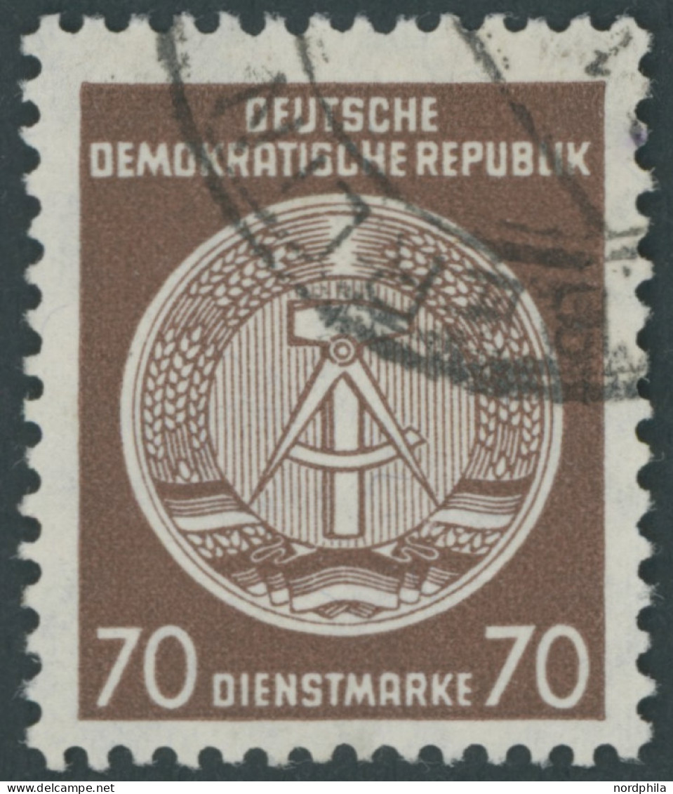 DIENSTMARKEN A D 41yAY O, 1958, 70 Pf. Rötlichbraun, Wz. 3Y, Gefasertes Papier, Pracht, Gepr. König, Mi. 80.- - Autres & Non Classés