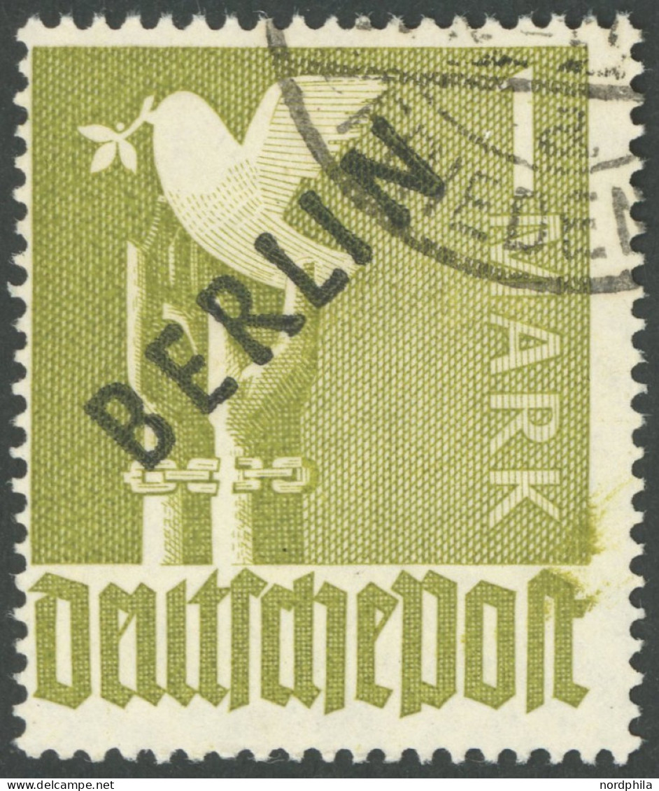 BERLIN 17c O, 1948, 1 M. Schwarzaufdruck, Pracht, Gepr. Schlegel, Mi. 160.- - Other & Unclassified