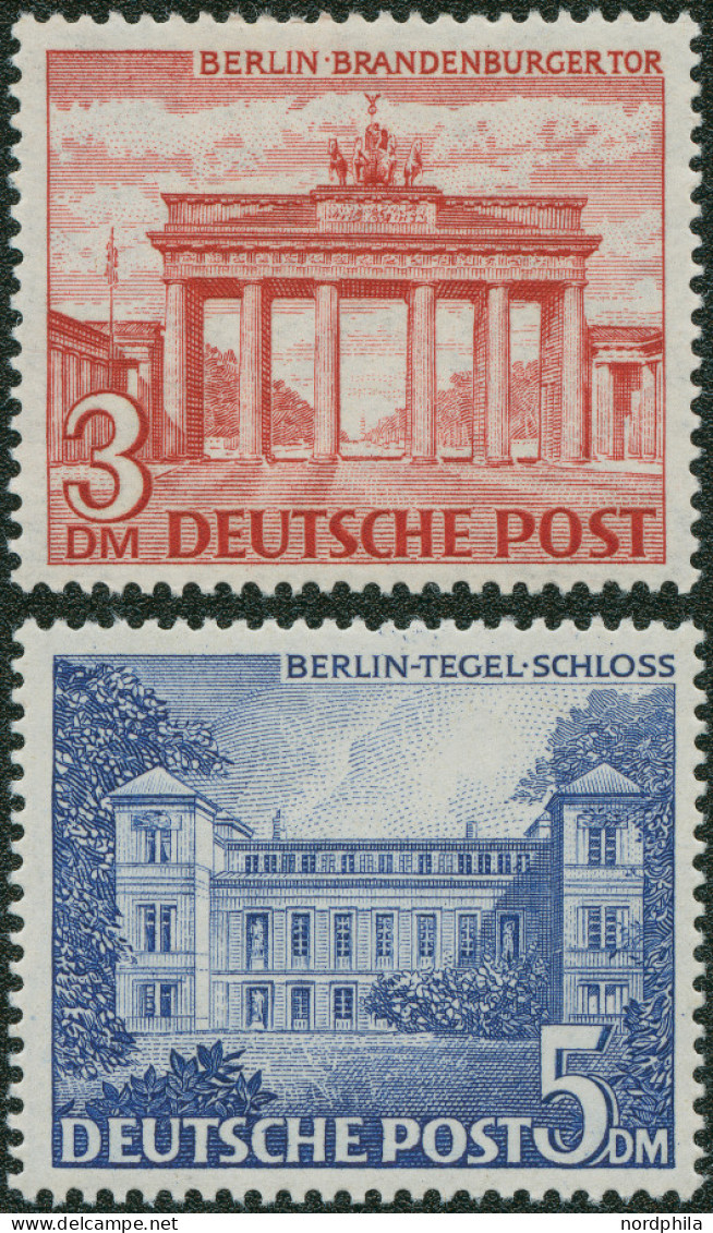 BERLIN 59-60 , 1949, 3 Und 5 Mark Bauten, 2 Postfrische Prachtwerte, Mi. 460,- - Other & Unclassified