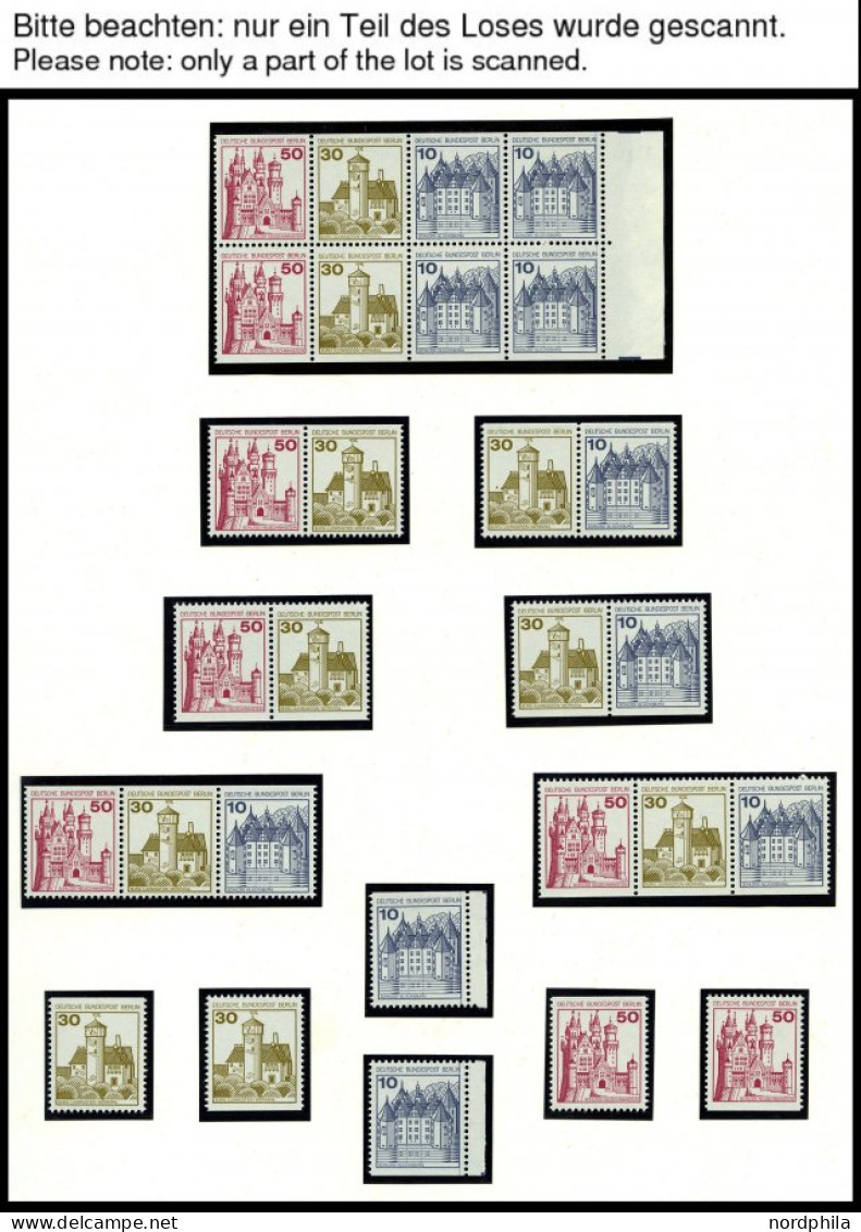 ZUSAMMENDRUCKE W 61-82 , 1977-82, Burgen Und Schlösser, überkomplett, Dazu H-Blatt 18 Und 19 Sowie Einige Markenheftchen - Se-Tenant