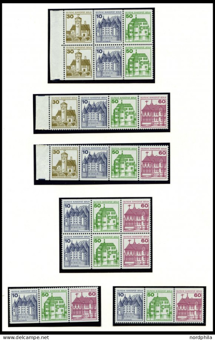 ZUSAMMENDRUCKE W 61-82 , 1977-82, Burgen Und Schlösser, überkomplett, Dazu H-Blatt 18 Und 19 Sowie Einige Markenheftchen - Se-Tenant