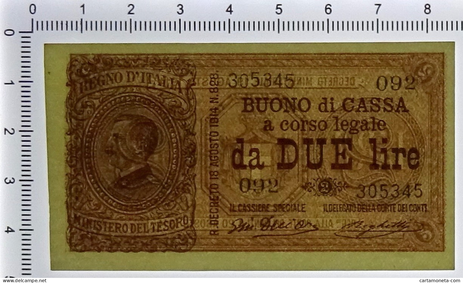 2 LIRE BUONO DI CASSA EFFIGE VITTORIO EMANUELE III 28/12/1917 QFDS - Regno D'Italia – Other