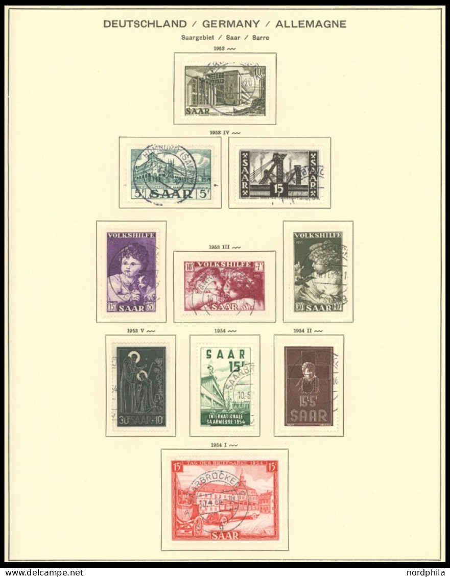 SAARLAND O,Brief , 1947-1959, Gestempelter Sammlungsteil Mit Diversen Besseren Werten, Jedoch Sind Die Abstempelungen Oh - Altri & Non Classificati