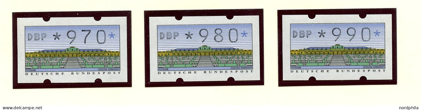AUTOMATENMARKEN 2 Type 1.2 , Bundesrepublik Deutschland 1993, Zweiter Automatensatz Type 1.2. 98 Werte. Werte In Zehners - Machine Labels [ATM]