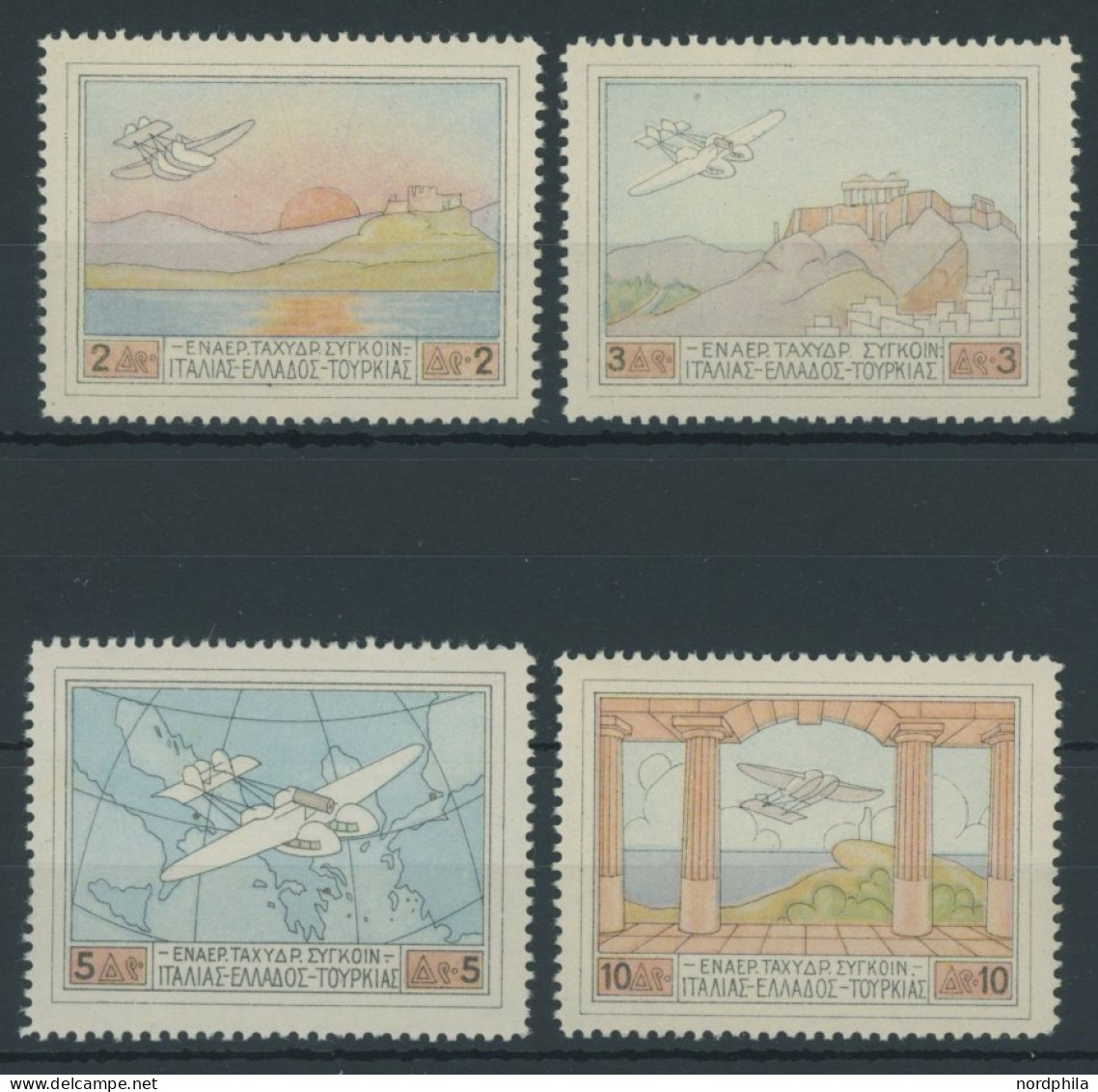 GRIECHENLAND 300-03 , 1926, Halbamtliche Flugpostmarken, Postfrischer Prachtsatz, Mi. 130.- - Autres & Non Classés