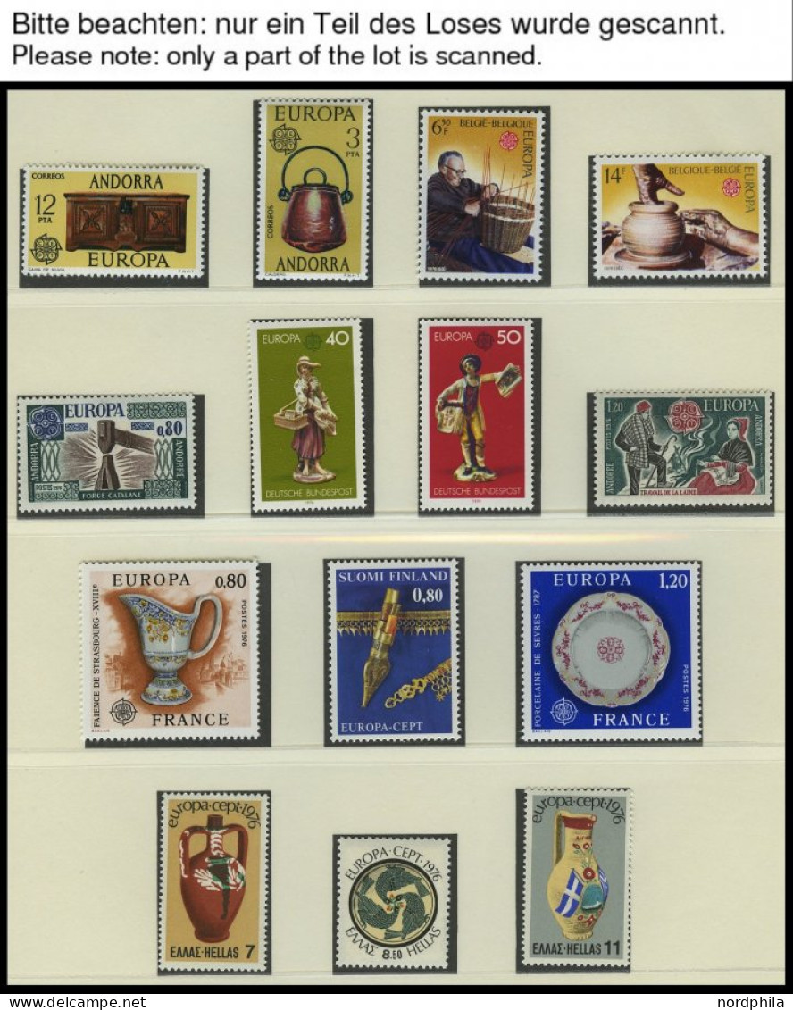 EUROPA UNION , 1976/7, Kunsthandwerk Und Landschaften, 2 Komplette Jahrgänge, Ohne Guernsey Nr. 133/4 Und Isle Of Man Nr - Collections