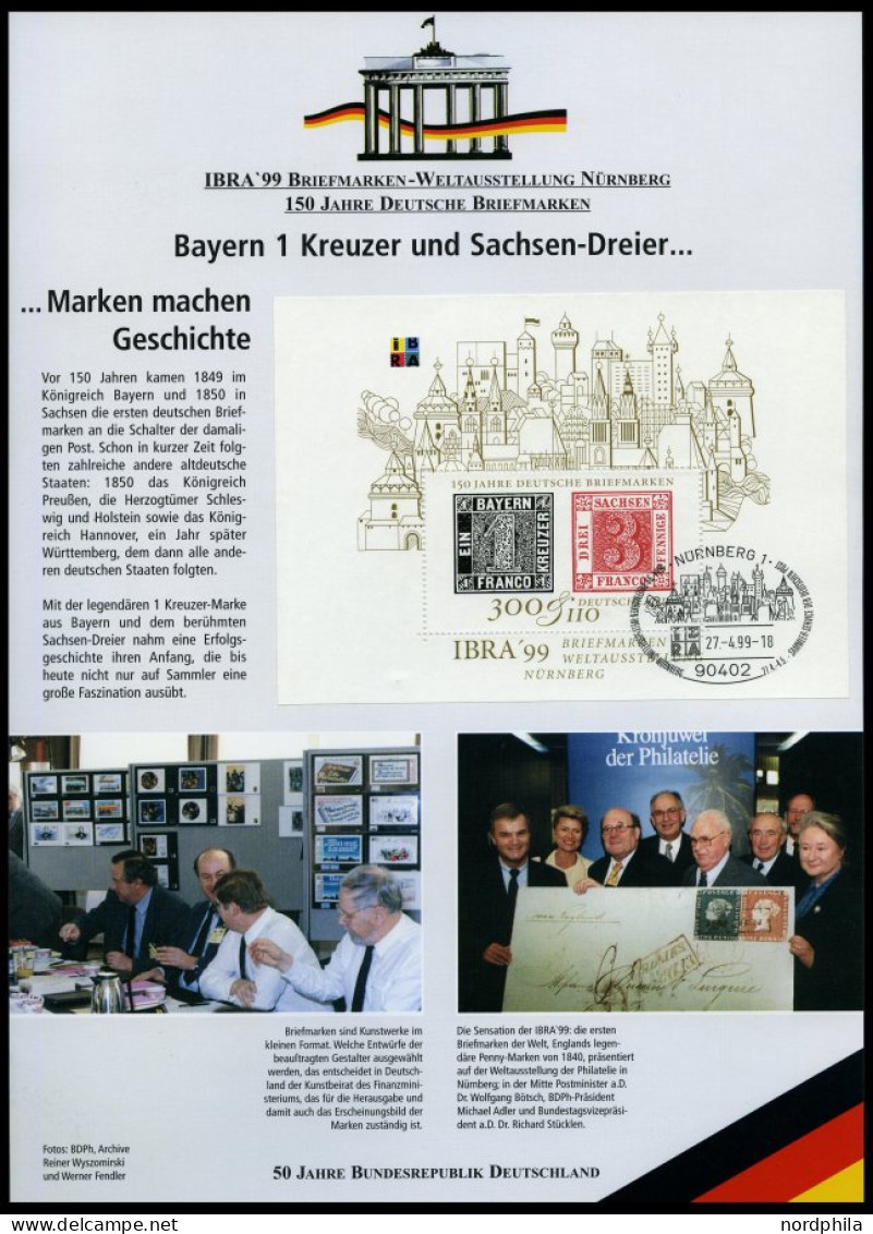 SONSTIGE MOTIVE 50 Jahre Bundesrepublik Deutschland Im Spezialalbum Der Deutschen Post, Pracht - Sin Clasificación