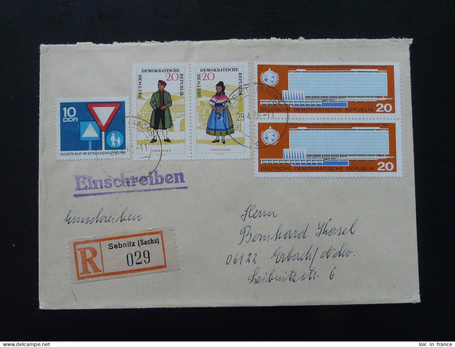 OMS WHO Lettre Recommandée Registered Cover Einschreiben Brief Sebnitz DDR 1966 Ref 385 - WHO