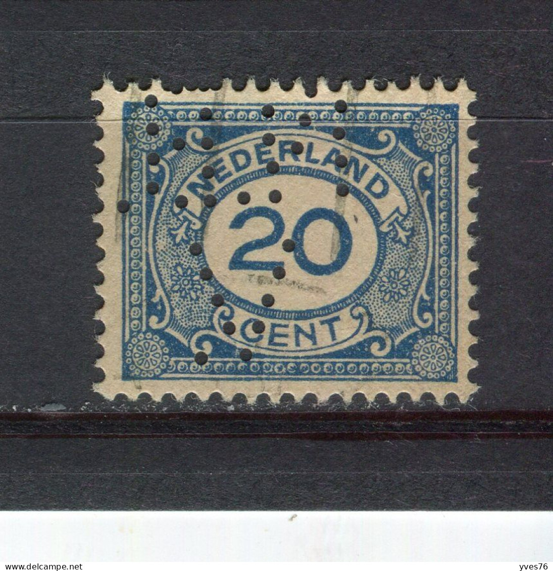 PAYS-BAS - Y&T N° 105° - Perfin - Perforé - Chiffre - Gezähnt (perforiert)