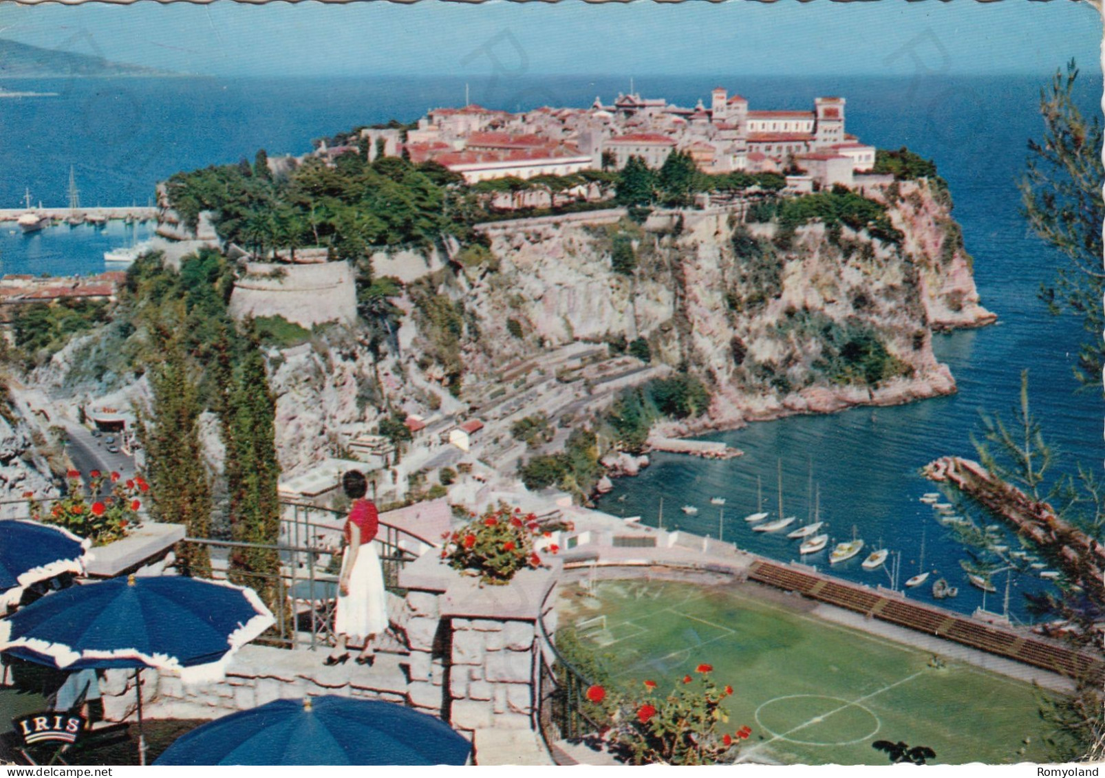 CARTOLINA  MONACO,REFLETS DE LA COTE D'AZUR-LE ROCHER DE MONACO VU DU JARDIN EXOTIQUE-BOLLO STACCATO,VIAGGIATA 1961 - Exotischer Garten