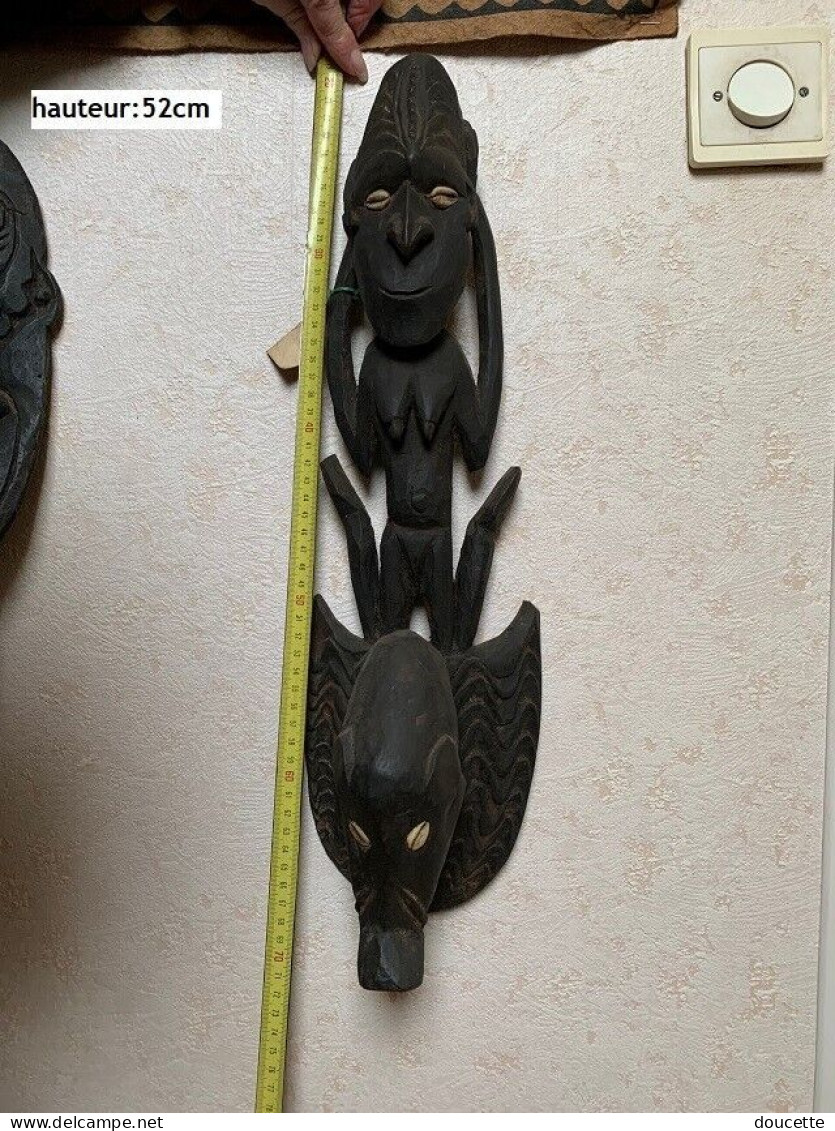 Ancien Masque Polynésien En Bois - African Art