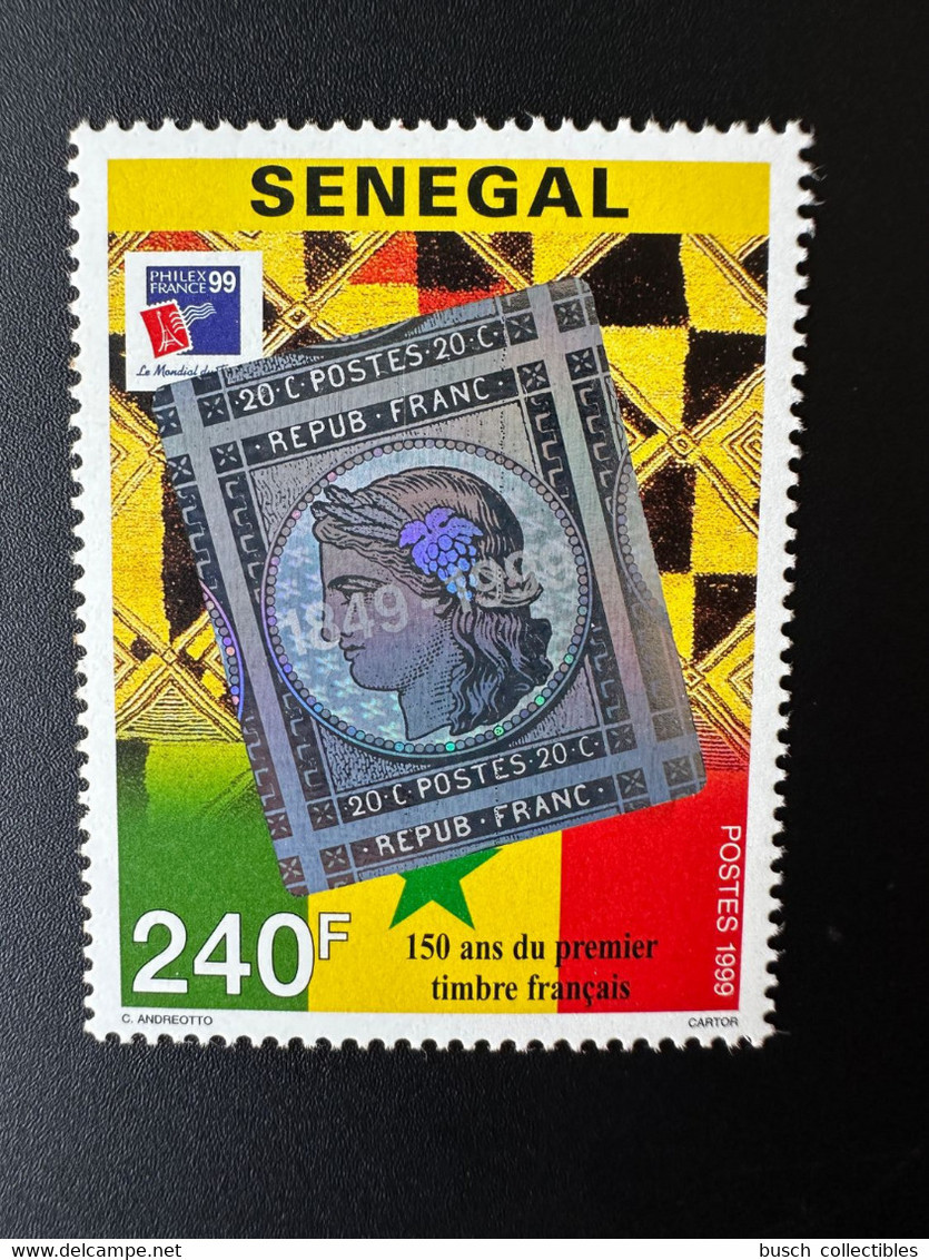 Sénégal 1999 Mi. 1624 150 Ans Du Premier Timbre Français Hologramme Hologramm Philexfrance RARE ! - Hologrammes