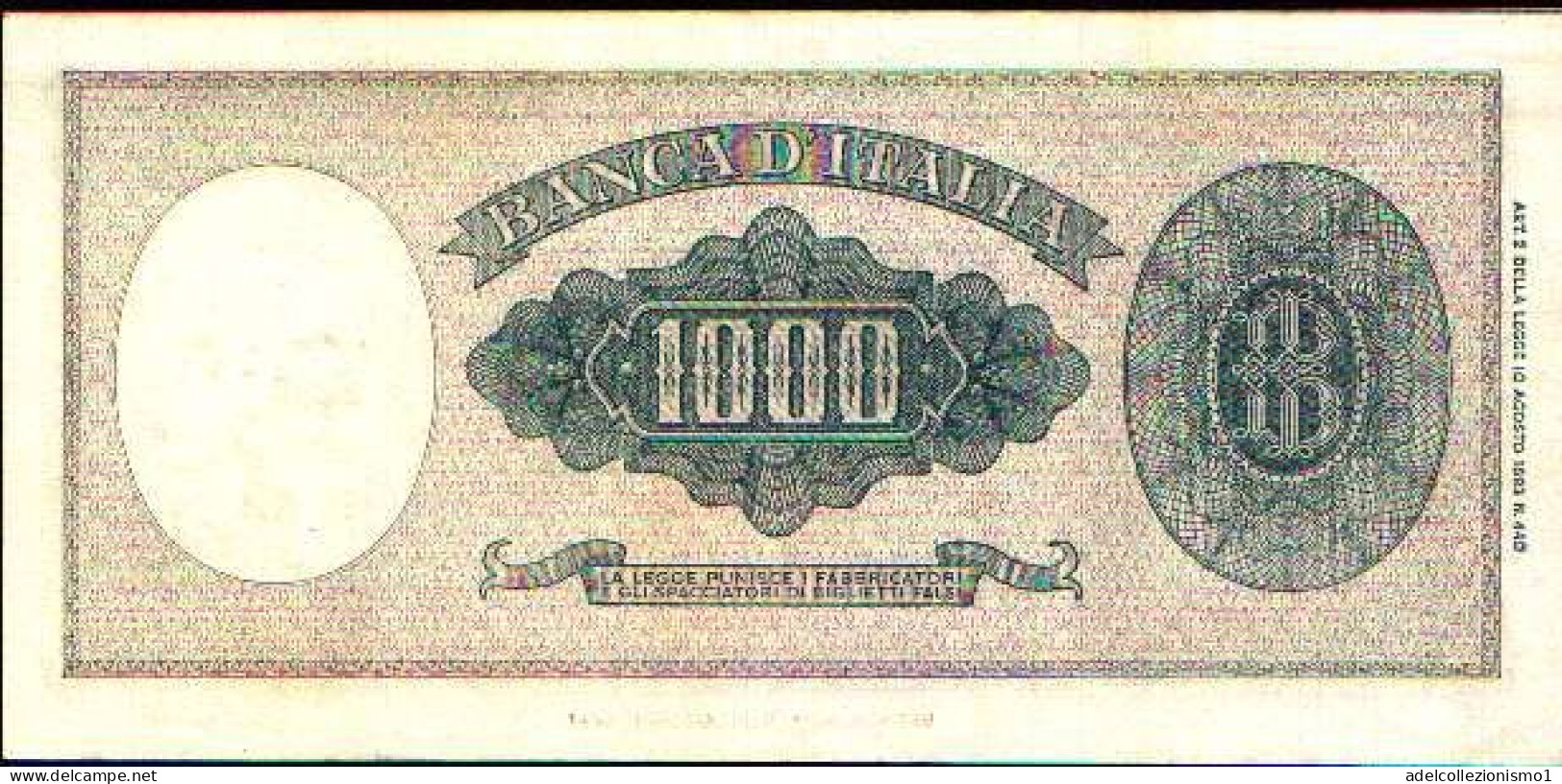 49452) 1000 LIRE ITALIA ORNATA DI PERLE MEDUSA 20/03/1947 SUPERBA - 1.000 Lire