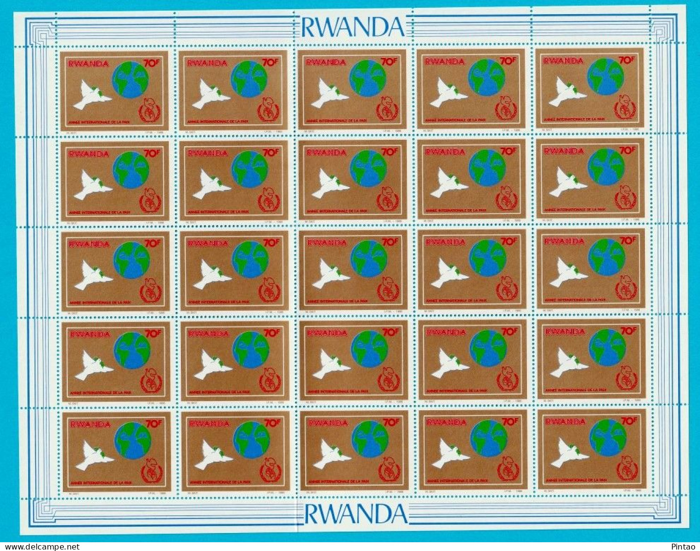 WW918f- RUANDA 1986- MNH_ 4 FOLDED SHEETS / 25 ISSUES / 100 STAMPS - Neufs