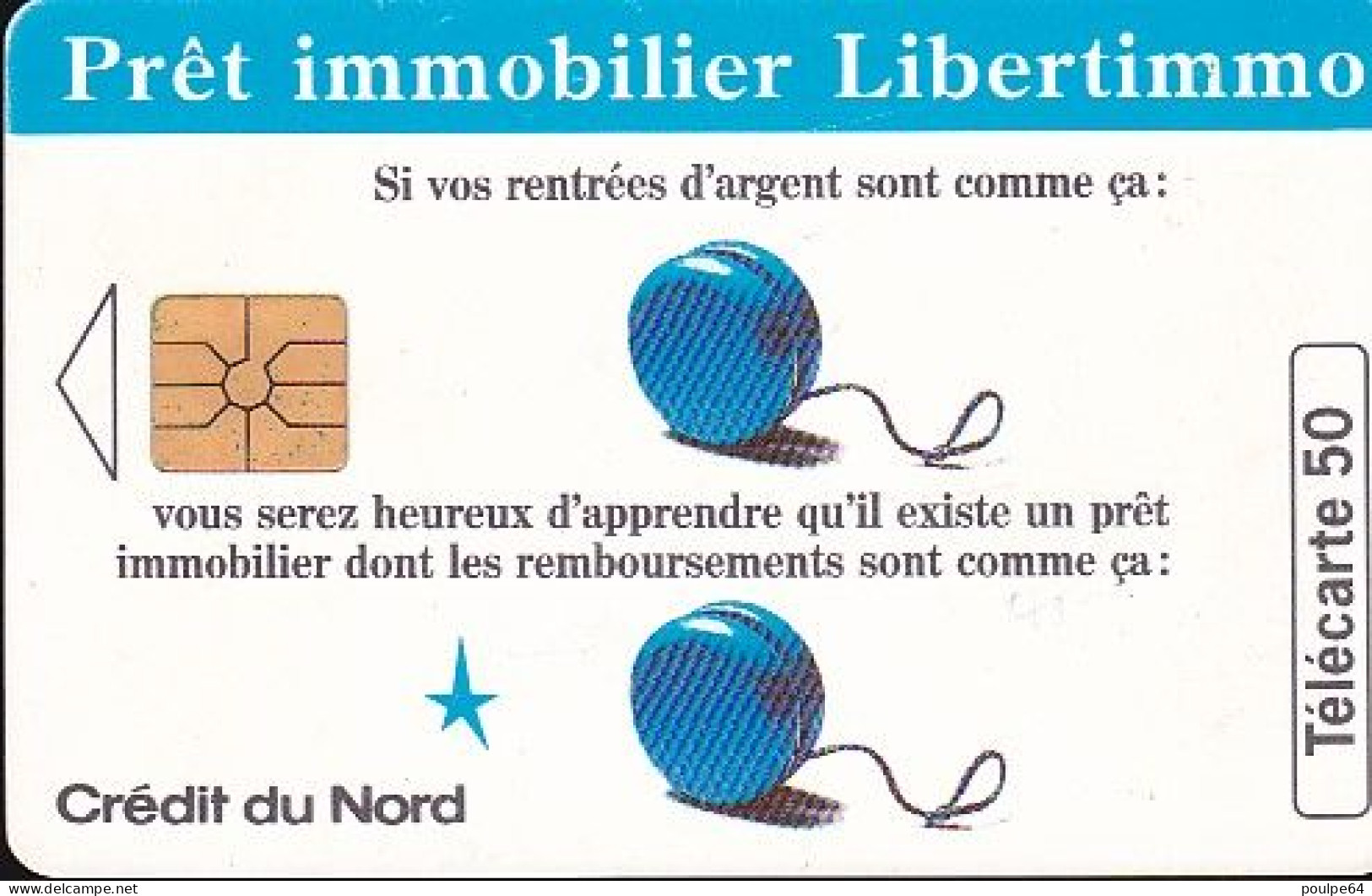 F375A - 04/1994 - CRÉDIT DU NORD - 50 GEM ( Verso : 2ème Logo Moreno) - 1994