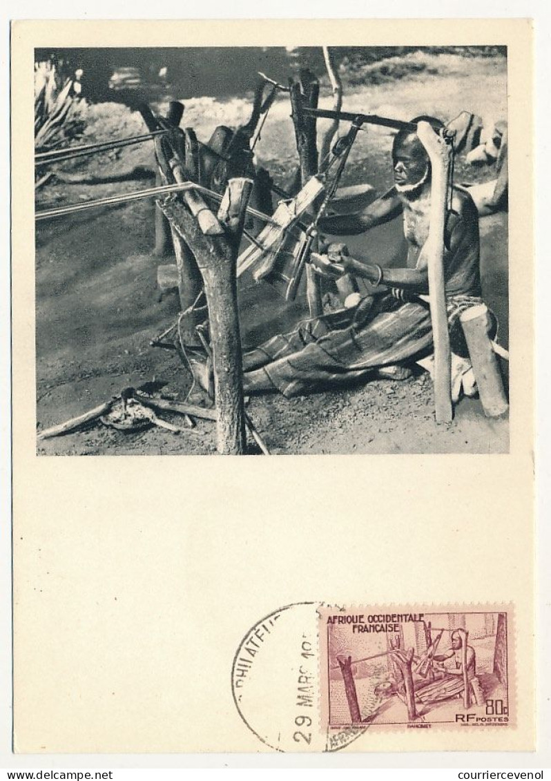 AOF => Carte Maximum Publicitaire IONYL - Dahomey - Tisserand - DAKAR 1952 - Lettres & Documents