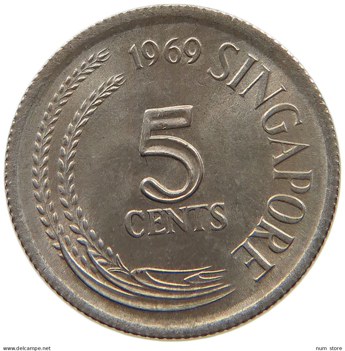 SINGAPORE 5 CENTS 1969  #s055 0879 - Singapore