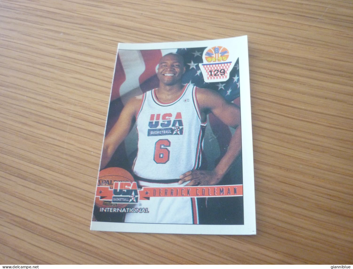 Derrick Coleman USA U.S.A. Dream Team NBA Basket 94-95 Rare Greek Edition No Panini Basketball Unstuck Sticker #129 - 1990-1999