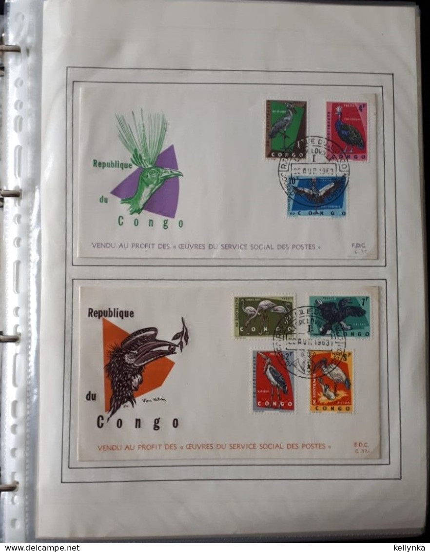 République Du Congo - 481/494 - FDC - Oiseaux Protégés - 1963 - Brieven En Documenten