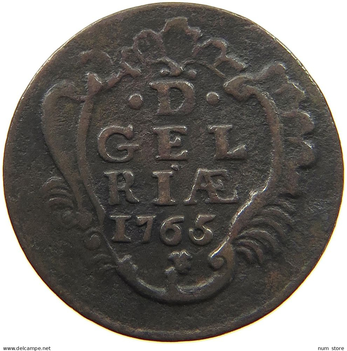 NETHERLANDS GELDERLAND DUIT 1765  #t113 0227 - Provincial Coinage