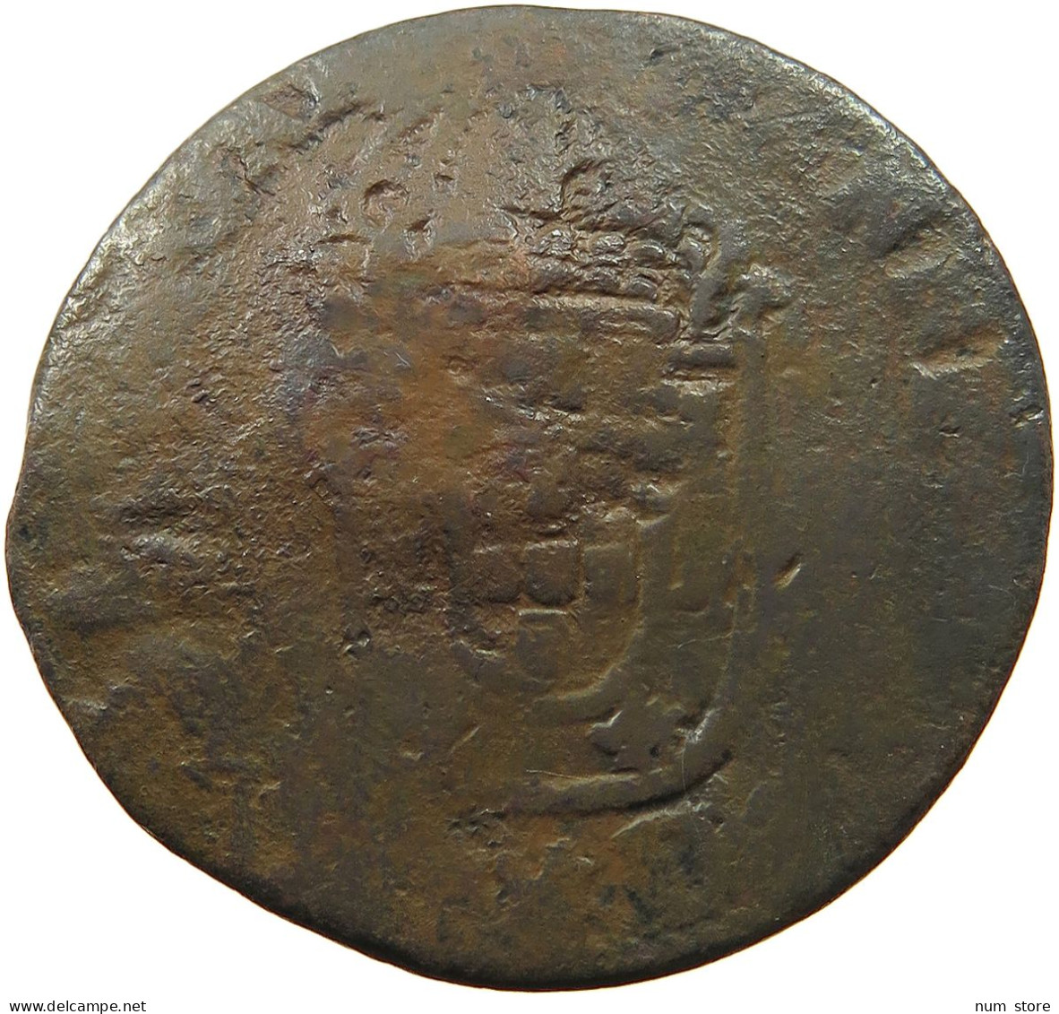 MOZAMBIQUE REIS  MOZAMBIQUE COPPER REIS COUNTERMARKED MR VERY RARE #t059 0385 - Mozambique